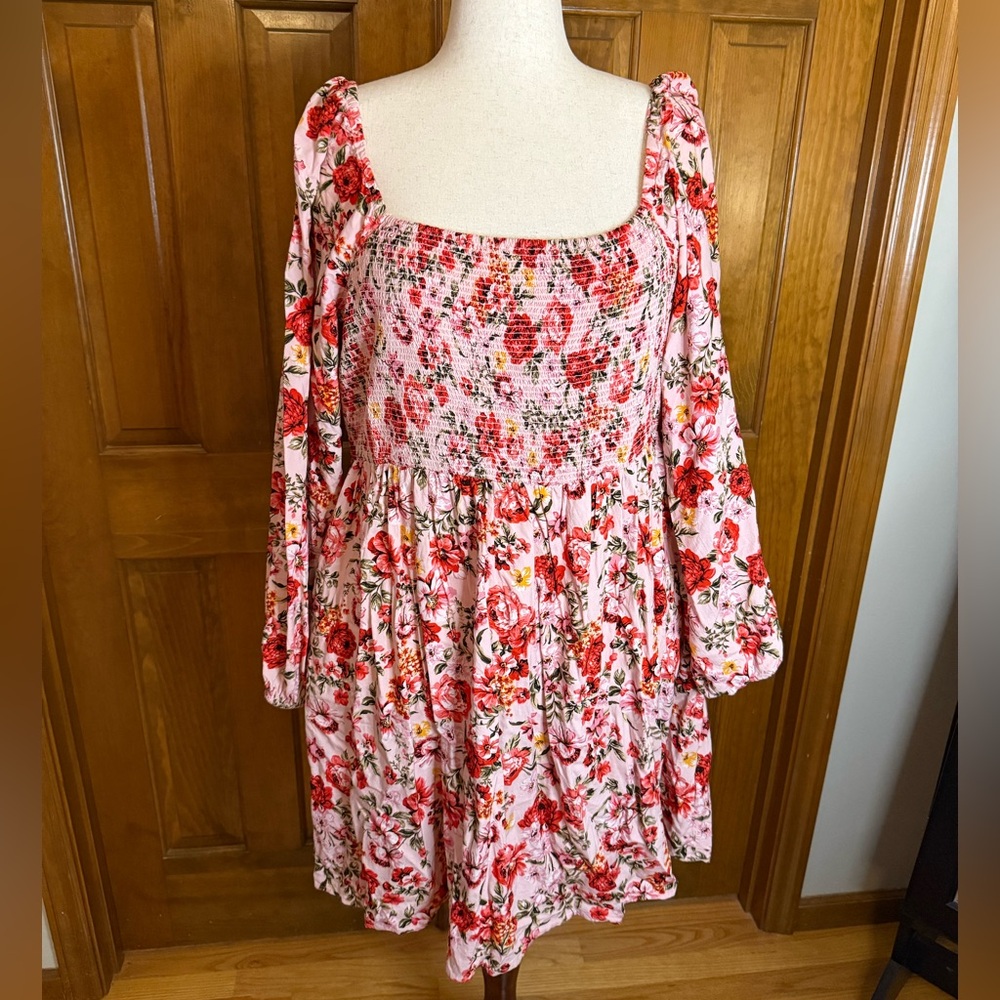 Old Navy Pink Floral Dress - Size XXL Tall